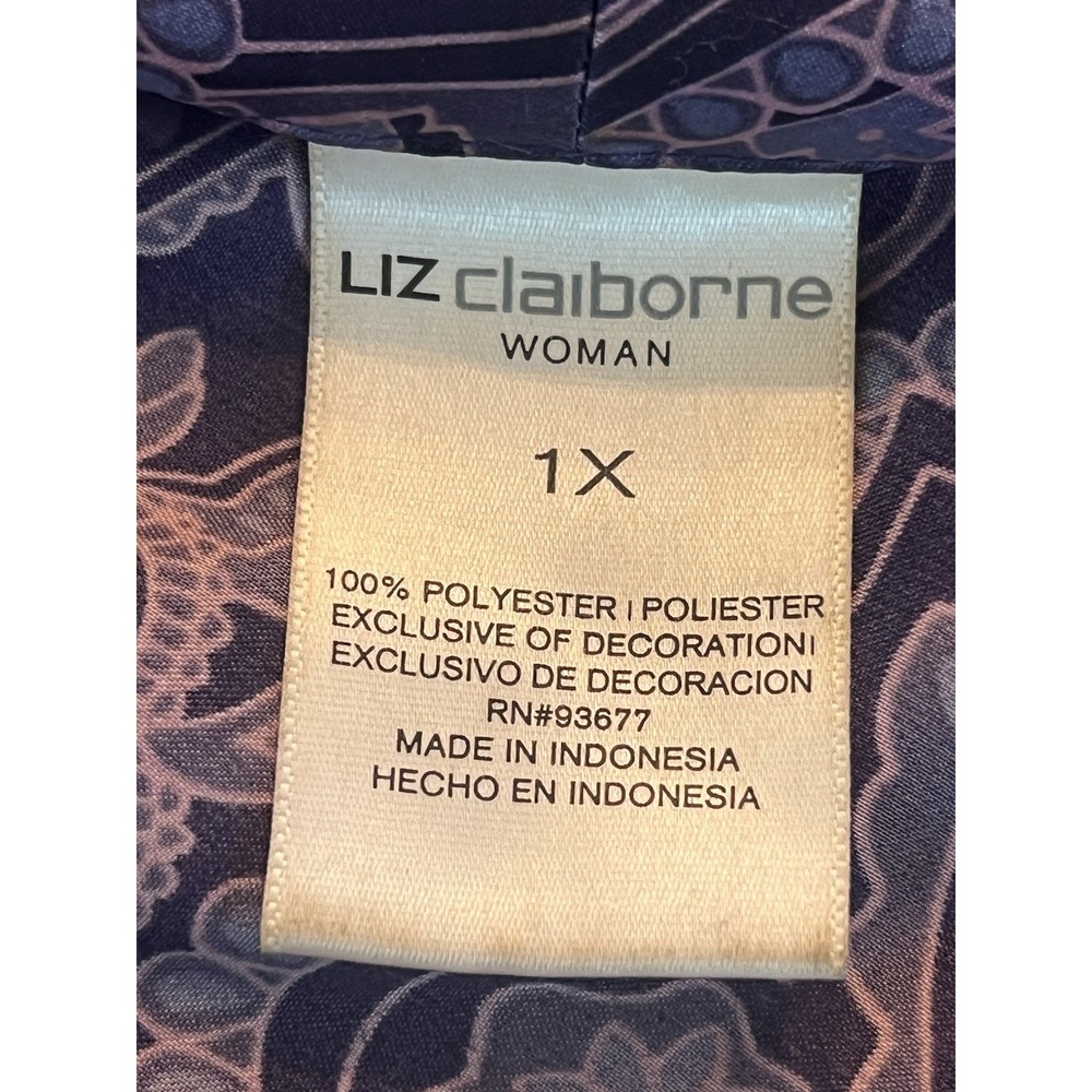Liz Claiborne womens 100% polyester floral robe 1X - Picture 3 of 3